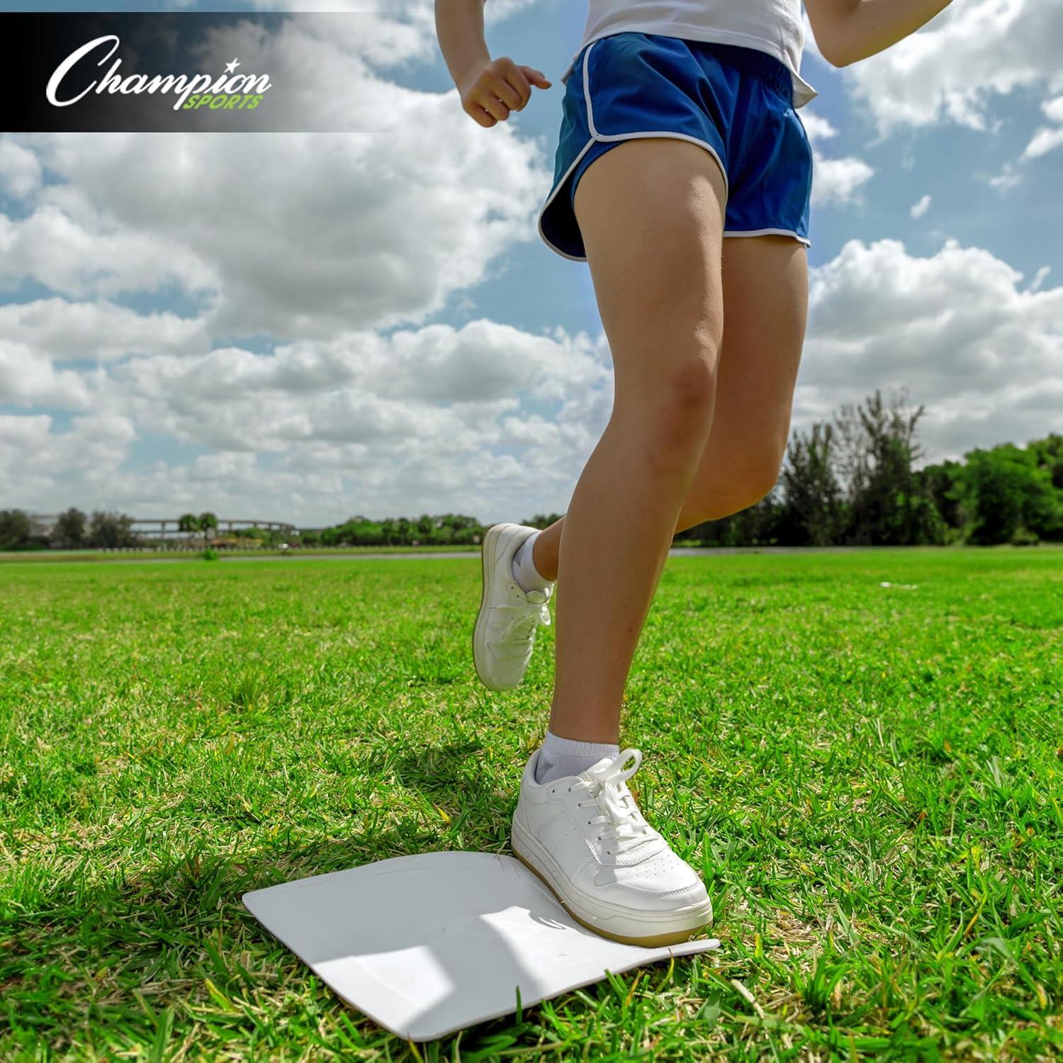 image:imageChampion Sports BaseballSoftball Throw Down Base Sets Durable IndoorOutdoor Training Bases Sets of 4 or 5 in Orange or WhiteSack of Bases w Pitchers Plate and Sack White Set of 5