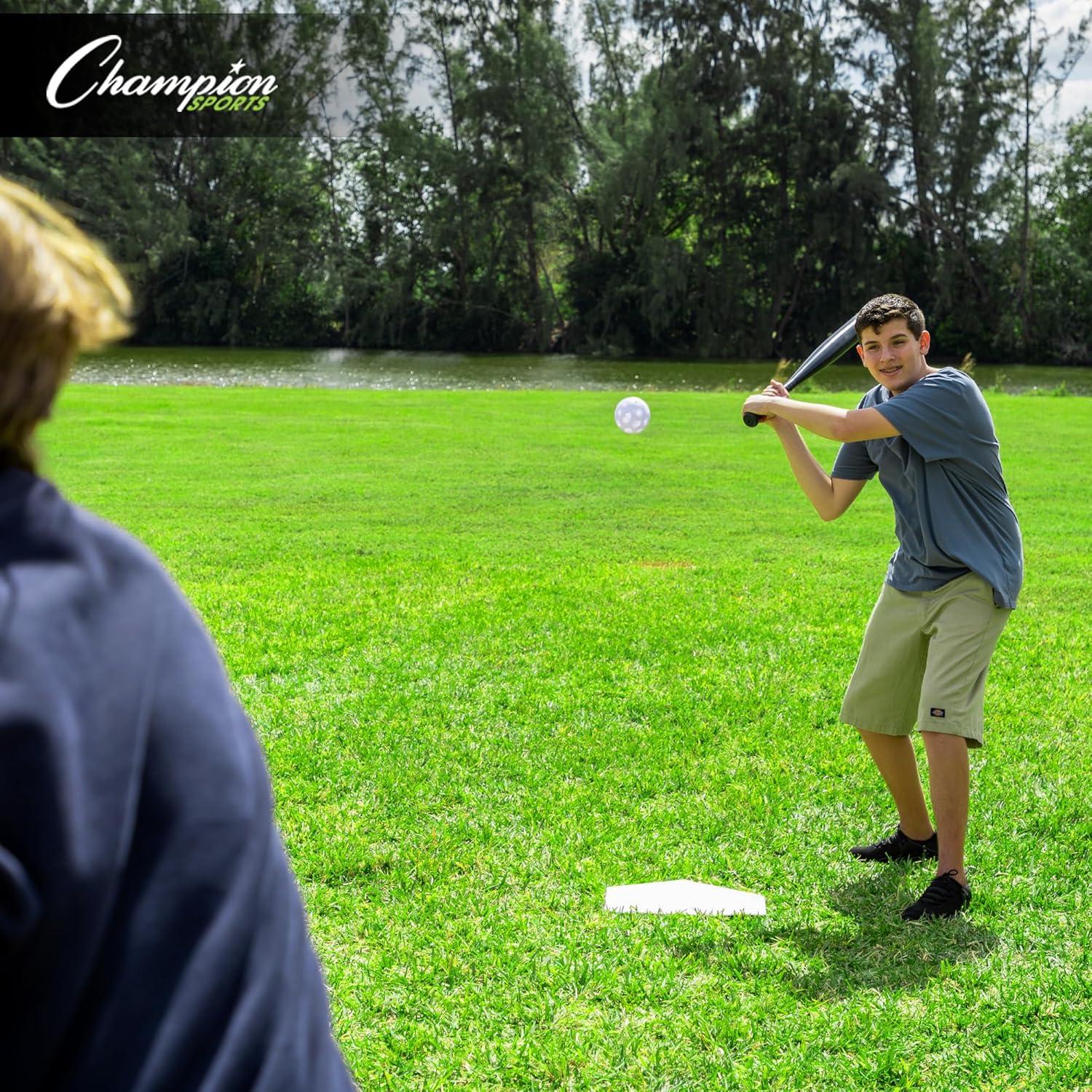 image:imageChampion Sports BaseballSoftball Throw Down Base Sets Durable IndoorOutdoor Training Bases Sets of 4 or 5 in Orange or WhiteSack of Bases w Pitchers Plate and Sack White Set of 5