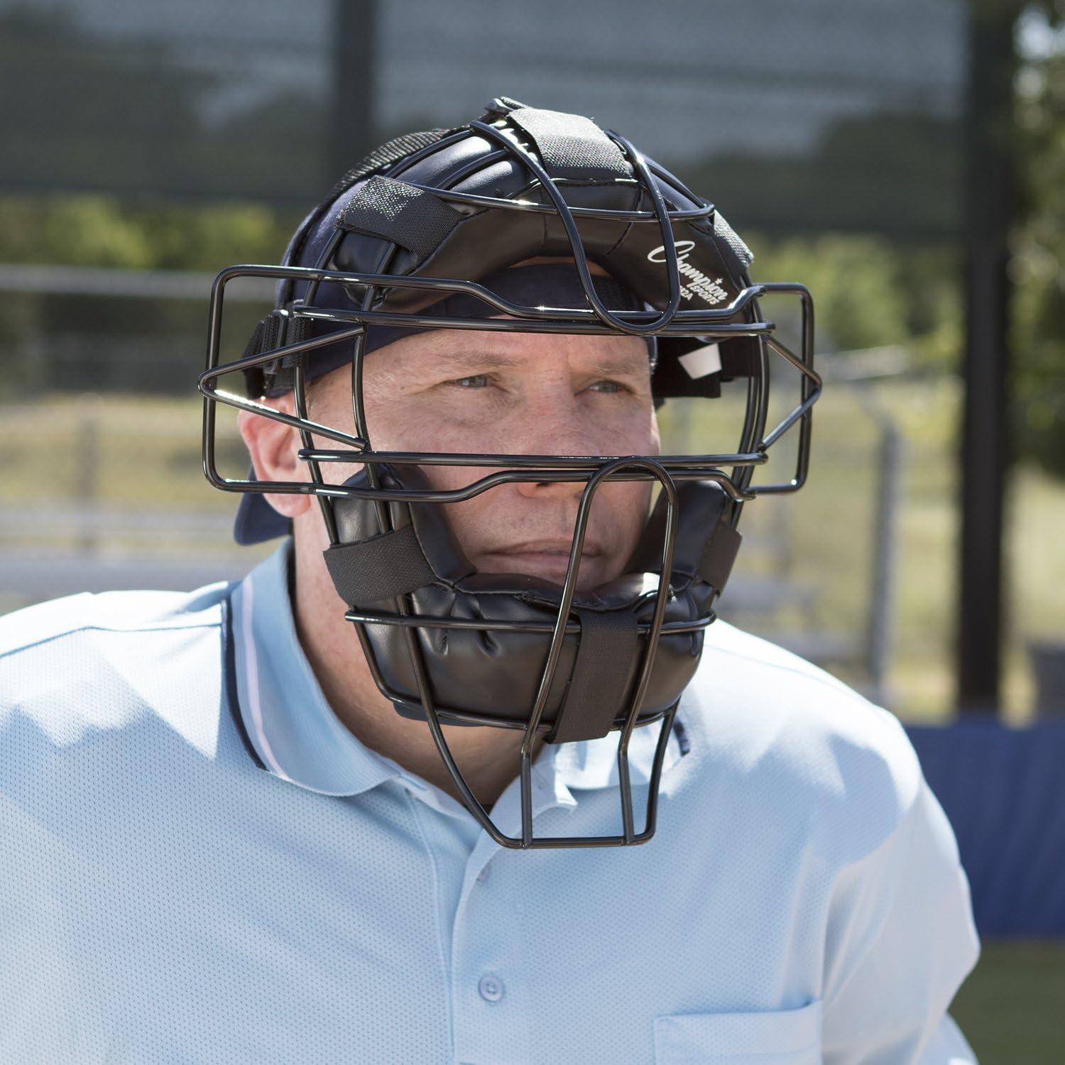 image:imageChampion Sports Pro Baseball Adult Mask Umpires and Catchers Extra Protection Extended Guards Adjustable Harness Baseball Mask Adult SizeBlackAdult Pro Mask