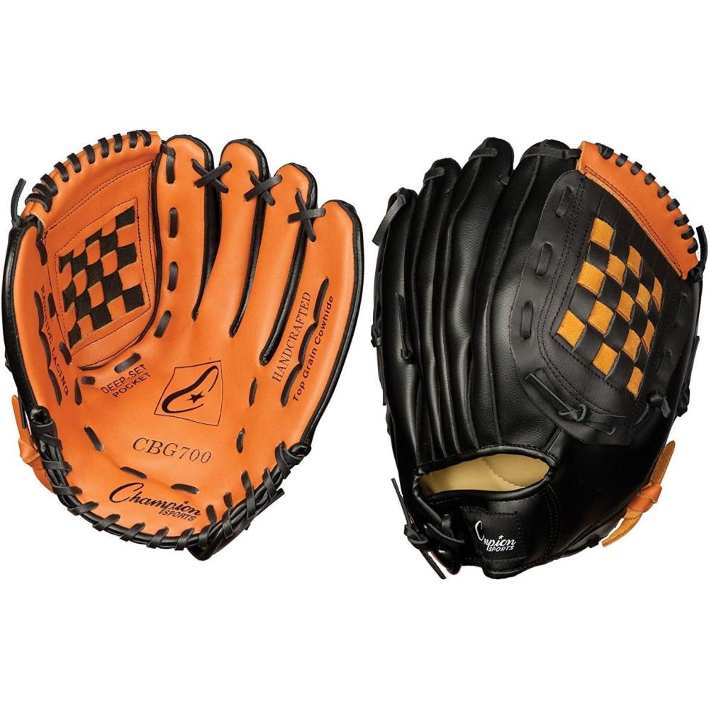 image:imageChampion Sports 105 Fielders Glove Synthetic Leather Front and Back for Comfort Grip Closed Basket Web and Conventional Back Design Deep Set Pocket Age Elementary LeftHanded Glove