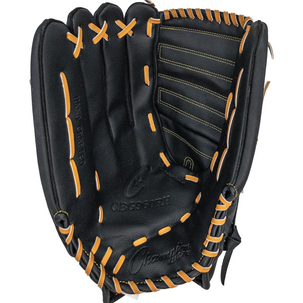 image:imageChampion Sports 14 Physical Ed Glove Soft Leather Front and Nylon Mesh Back for Comfort Grip Adjustable Strap with Velcro Closure Closed Web Age HSAdult RightHanded GloveBlack