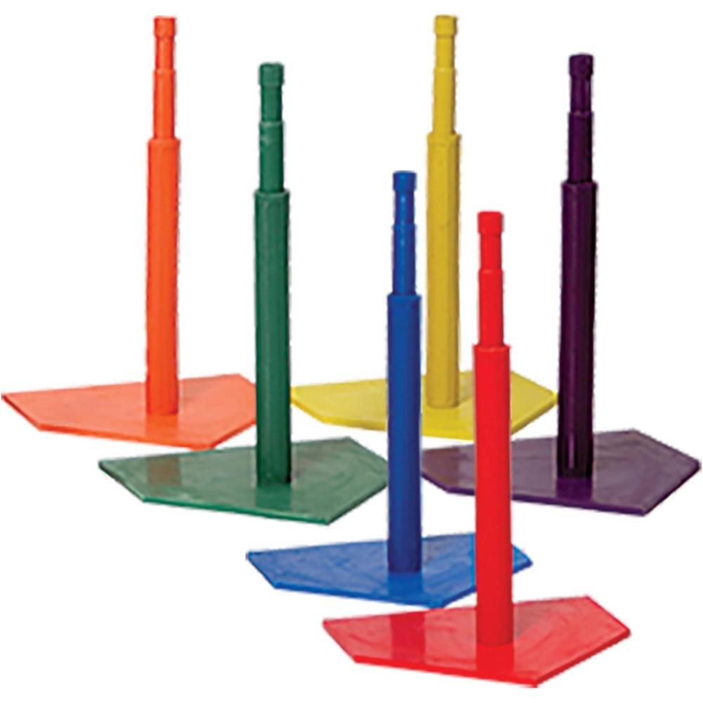 image:imageChampion Sports Deluxe Batting Tee Mounted on Official Home Plate Adjustable Telescopic Molded Rubber Tee Multiple Style Options Singles amp Sets AvailableDeluxe Batting Tee Set of 6