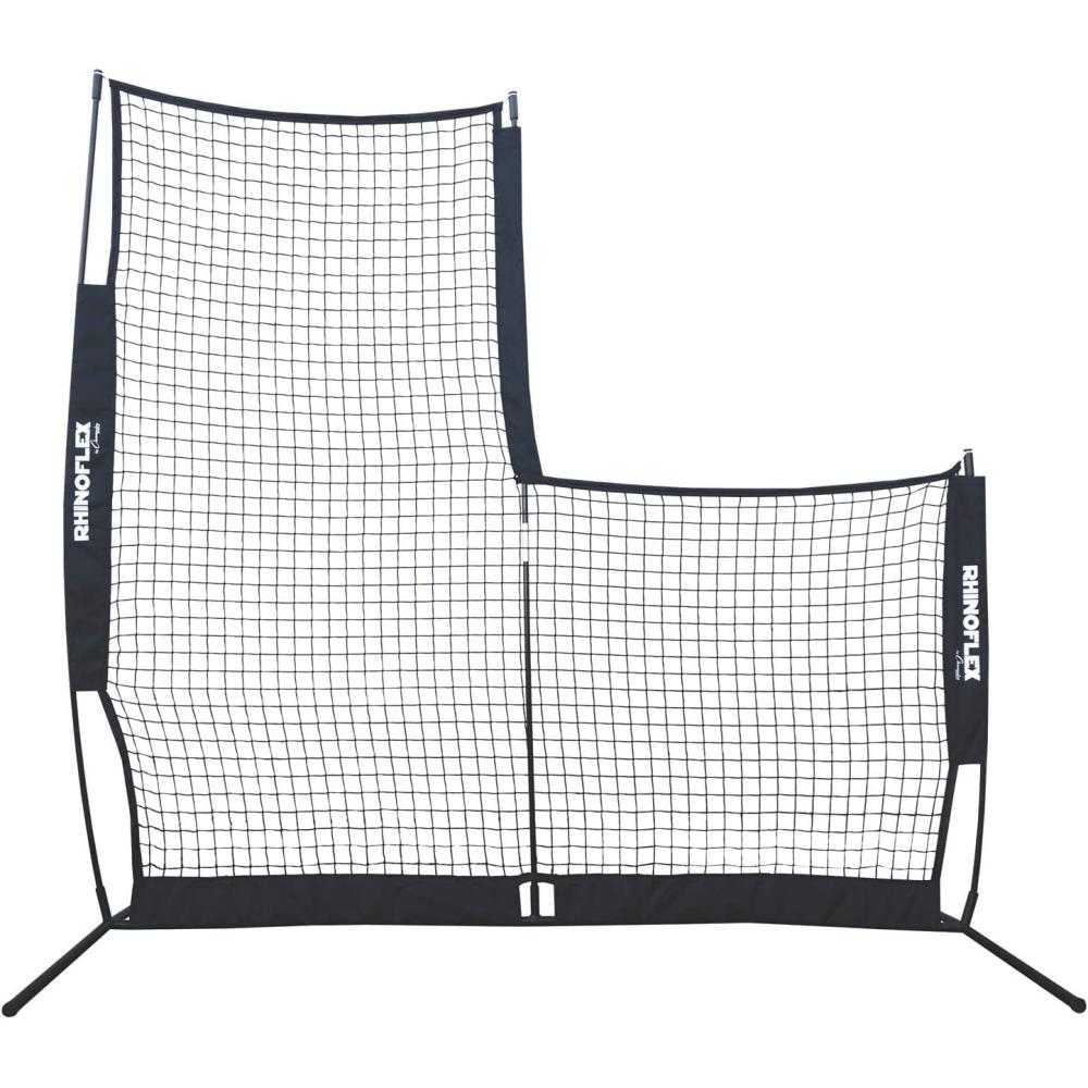 image:imageChampion Sports Rhino Flex Reversible Baseball Protective L Screen Pitching Net with Carry BagBlack