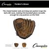 Champion Sports 12″ Fielder’s Glove – Synth. Leather Front/ Back for Comfort Grip | Closed Basket Web and Conventional Back Design | Deep-Set Pocket | Age: Elementary to H.S. | Left-Handed Glove