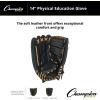 Champion Sports 14″ Physical Ed. Glove – Soft Leather Front and Nylon Mesh Back for Comfort Grip | Adjustable Strap with Velcro® Closure | Closed Web | Age: H.S.-Adult | Right-Handed Glove,Black