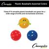 Champion Sports 9″ Hollow Plastic Baseballs – Lightweight, Durable Practice Balls for All Ages – Multiple Pack Sizes & Colors(Assorted Color)