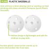 Champion Sports 9″ Hollow Plastic Baseballs – Lightweight, Durable Practice Balls for All Ages – Multiple Pack Sizes & Colors(White)
