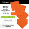 Champion Sports Baseball/Softball Throw Down Base Sets – Durable Indoor/Outdoor Training Bases – Sets of 4 or 5 in Orange or White(Sack of Bases w/ Pitchers Plate and Sack- Orange (Set of 5))