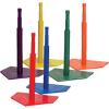 Champion Sports Deluxe Batting Tee – Mounted on Official Home Plate, Adjustable Telescopic Molded Rubber Tee, Multiple Style Options – Singles & Sets Available(Deluxe Batting Tee (Set of 6))