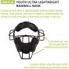 Champion Sports Pro Baseball Adult Mask – Umpires and Catchers – Extra Protection – Extended Guards – Adjustable Harness Baseball Mask – Adult Size,Black(Youth (Lightweight))