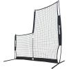 Champion Sports Rhino Flex Reversible Baseball Protective L Screen Pitching Net with Carry Bag,Black