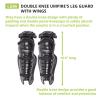 Champion Sports Umpire Leg Guards: Single Knee Umpire’s Shin Guard for Baseball & Softball – Pair of 16.5″ Umpiring Shin Pads for Adults – Black(Double Knee & Wings (16.5″ Long))