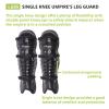 Champion Sports Umpire Leg Guards: Single Knee Umpire’s Shin Guard for Baseball & Softball – Pair of 16.5″ Umpiring Shin Pads for Adults – Black(Single Knee (16.5″ Long))