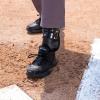 Champion Sports Umpire Leg Guards: Single Knee Umpire’s Shin Guard for Baseball & Softball – Pair of 16.5″ Umpiring Shin Pads for Adults – Black(Single Knee (16.5″ Long))