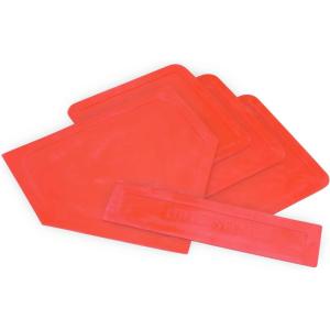 Champion Sports Baseball/Softball Throw Down Base Sets – Durable Indoor/Outdoor Training Bases – Sets of 4 or 5 in Orange or White((Set of 5) Orange -Throw Down Base Set w/ Pitchers Plate)