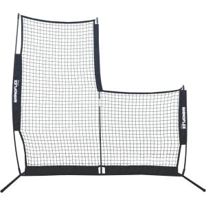 Champion Sports Rhino Flex Reversible Baseball Protective L Screen Pitching Net with Carry Bag,Black