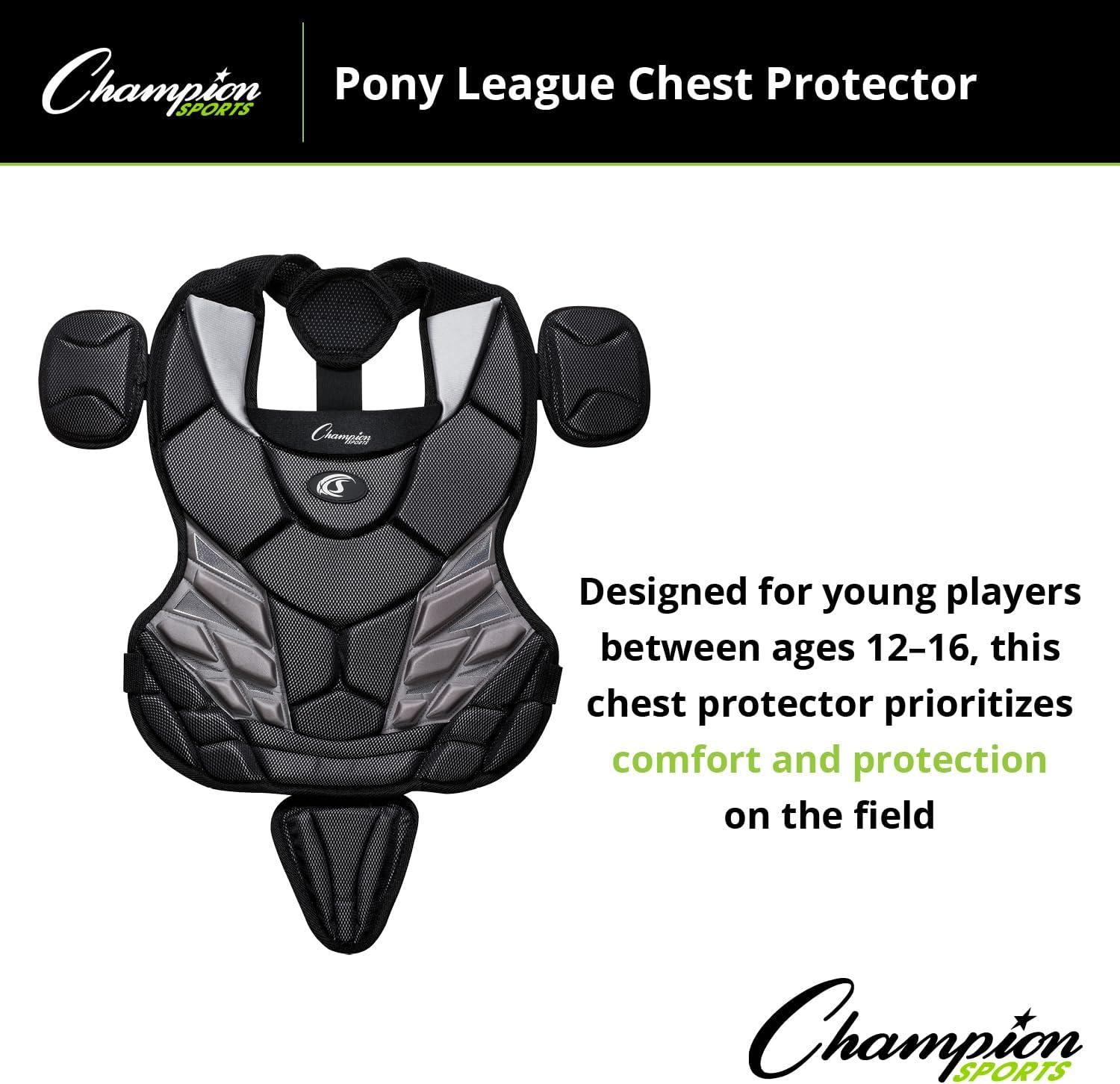 image:imageChampion Sports 15 Lightweight Multilayered Pony League Chest Protector Removable Shoulder Cap and Tail Chest Protector Ages 1216