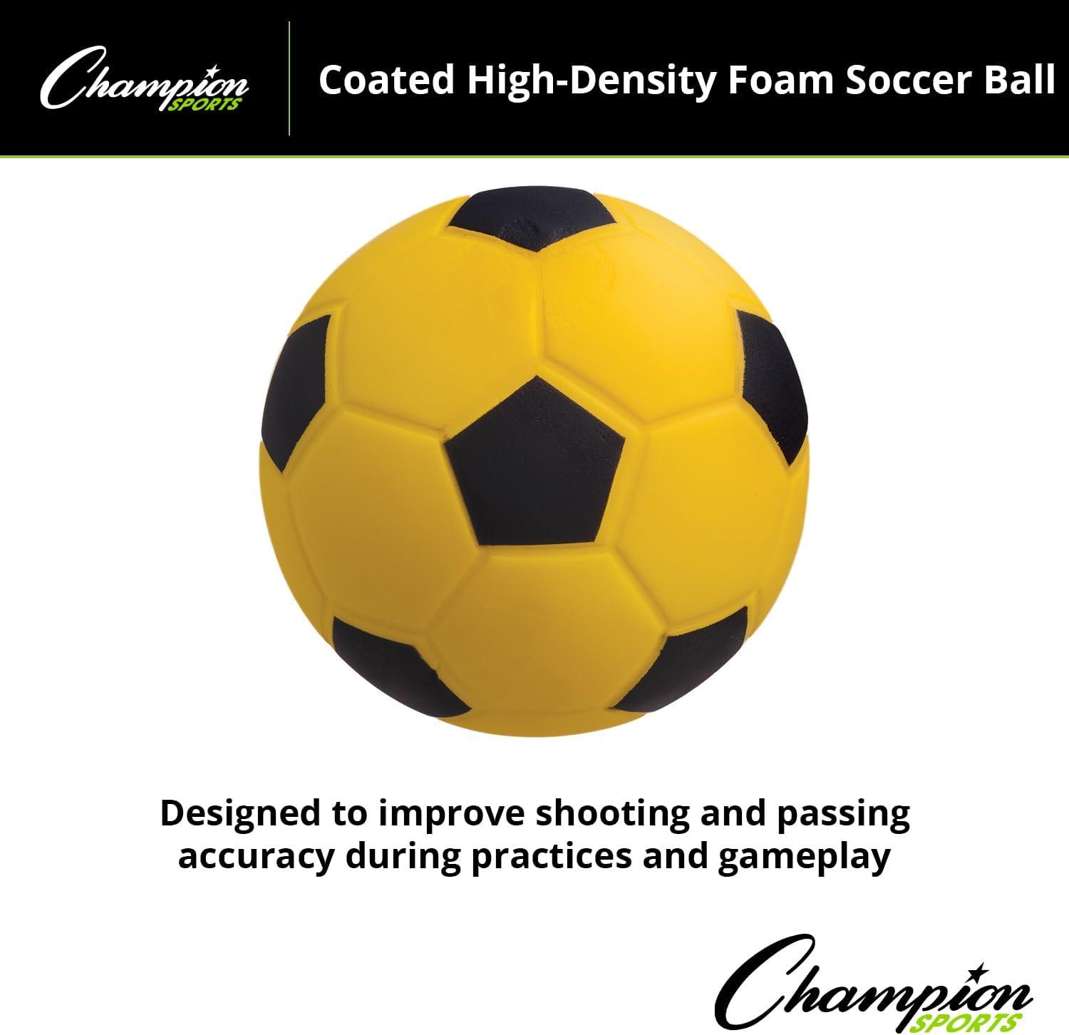 image:imageChampion Sports Coated High Density Foam Soccer Ball Yellow Black 44 Pack of 12