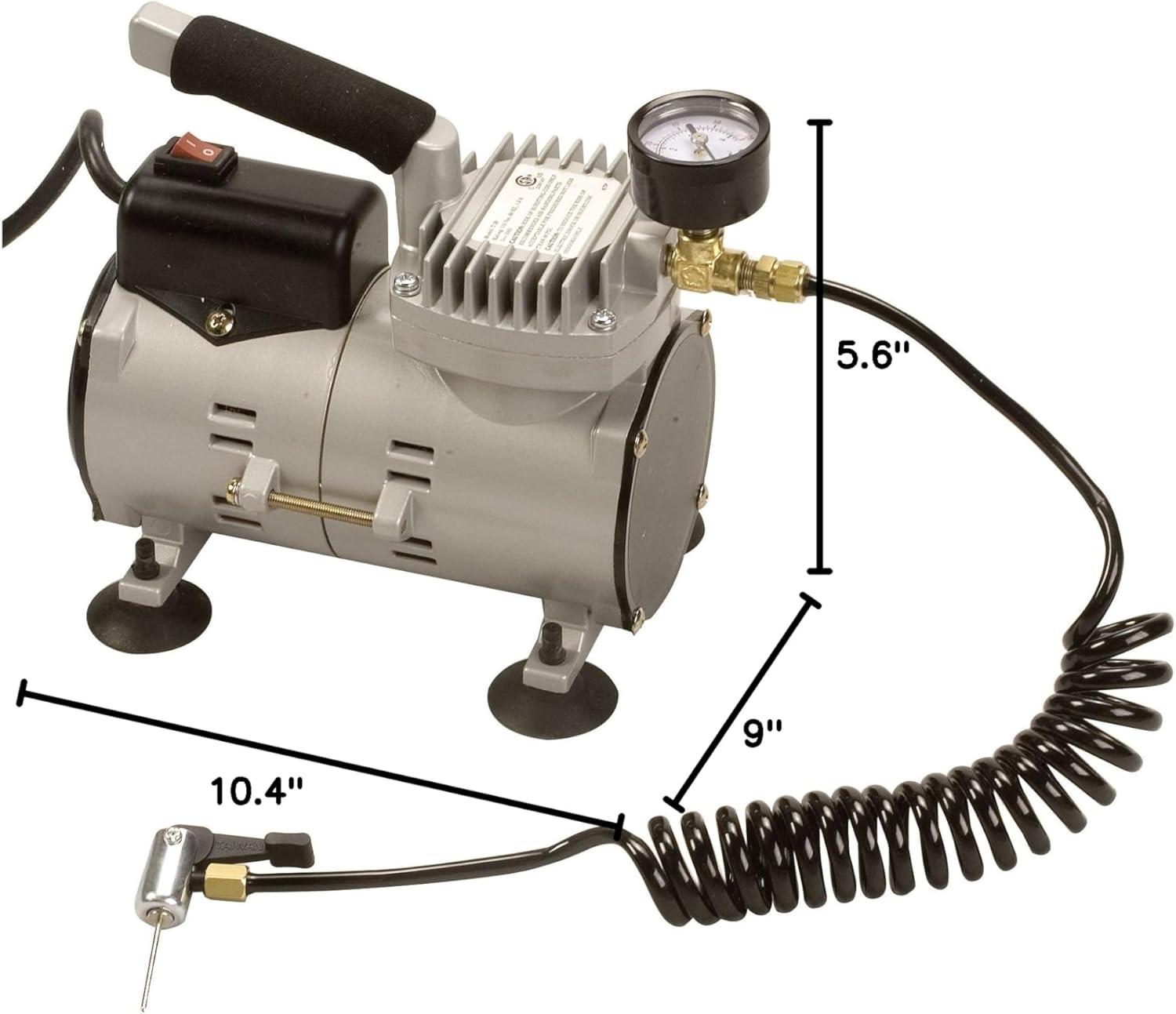 image:imageChampion Sports Electric Ball Inflator with Needle Quiet Air Compressor for Basketball Soccer Volleyball amp Sports Balls High PSI Rating Fast Inflation 110120V AC Power for Gym amp School Use18 HP 60 PSI Ultra Quiet