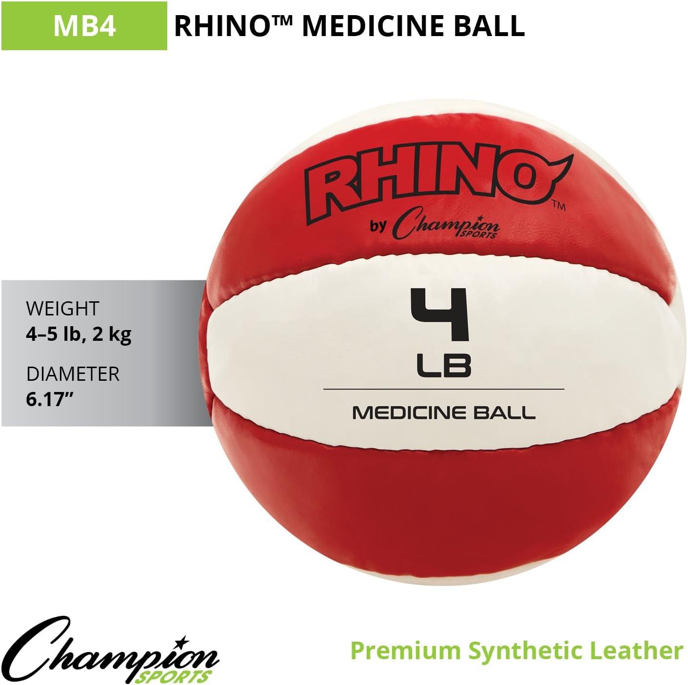 image:imageChampion Sports Exercise Medicine Balls Leather with NoSlip Grip Weight Training Stability Plyometrics Cross Training Core Strength Multiple WeightsRed 45 lbs