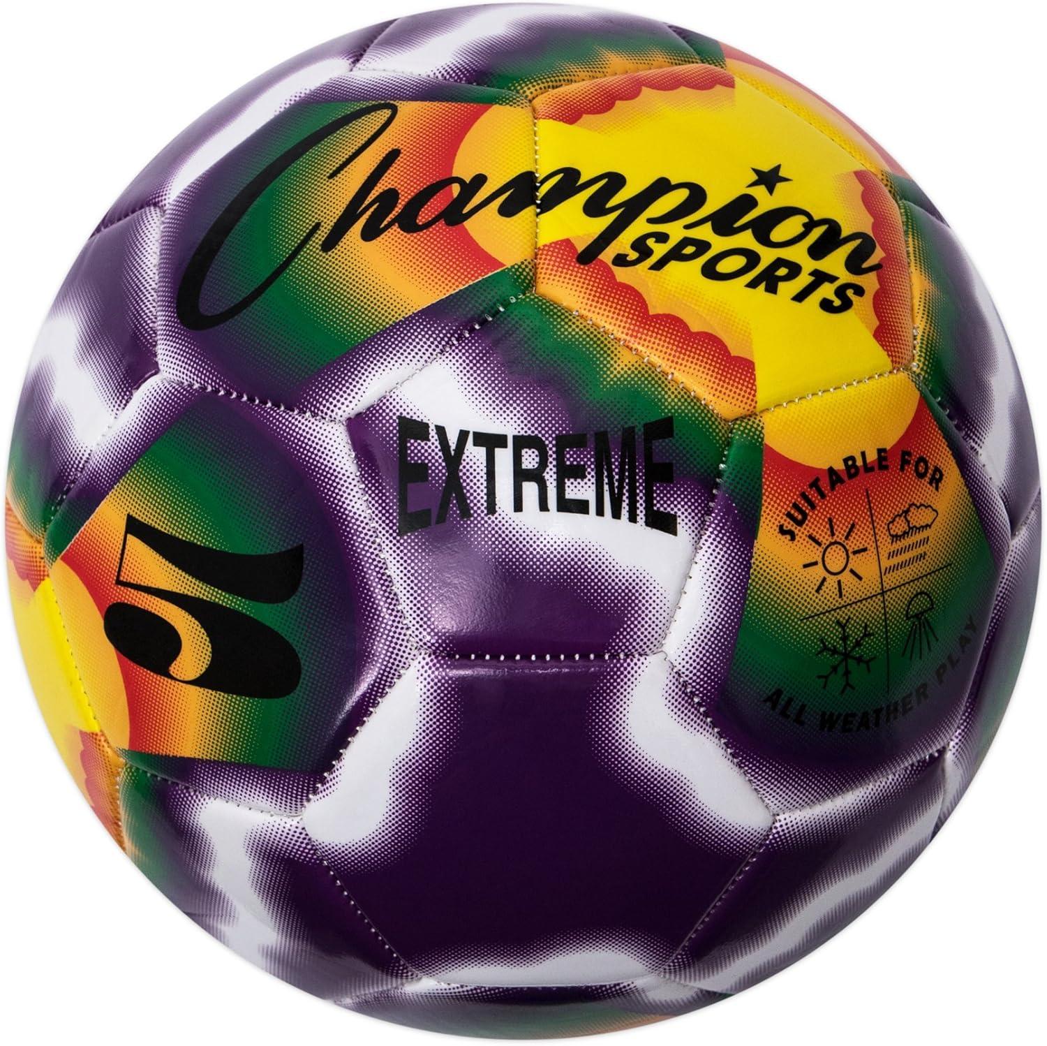 image:imageChampion Sports Extreme TieDye Soccer Ball Durable AllWeather Soccer Ball for Kids Youth amp Adults Sizes 3 4 5Multi Tie Dye