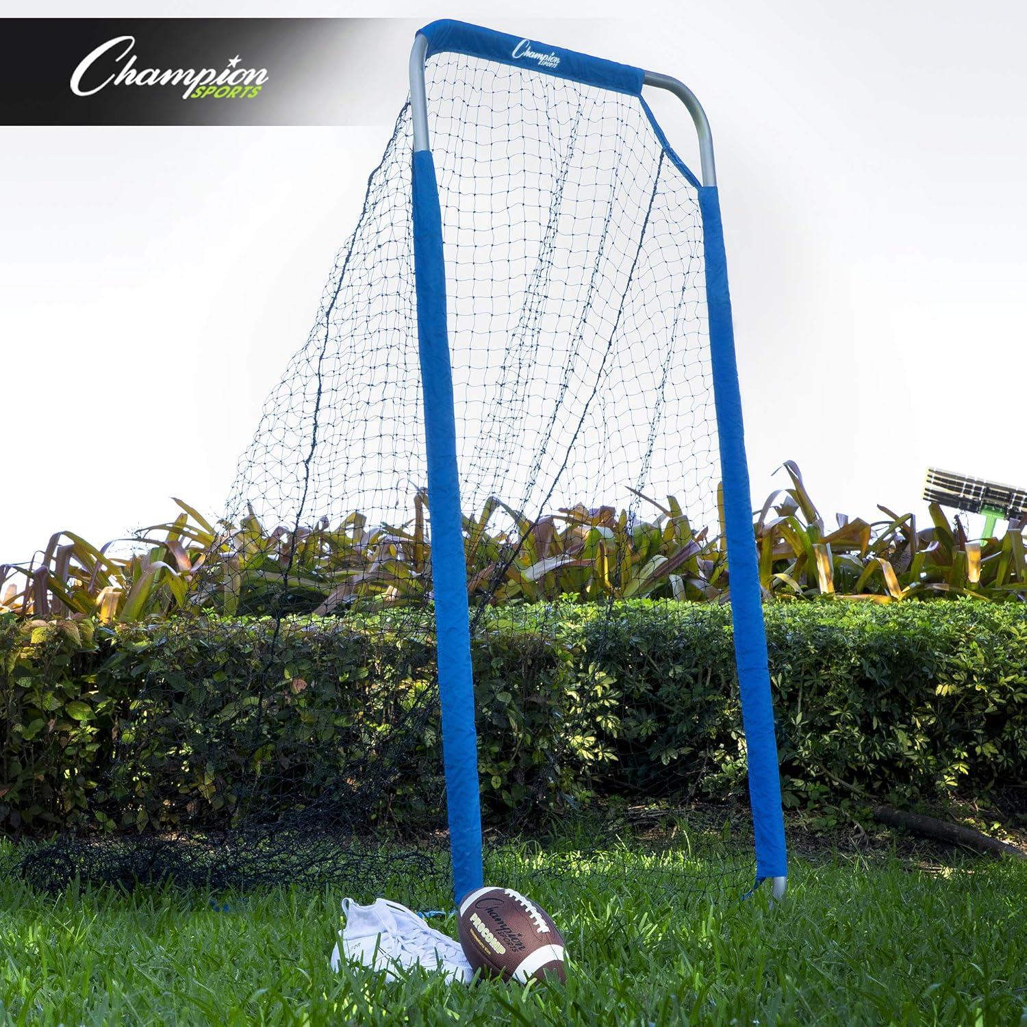 image:imageChampion Sports Football Kicking Screen Powder Coated Steel Extra Deep Pocket WhiteBlue