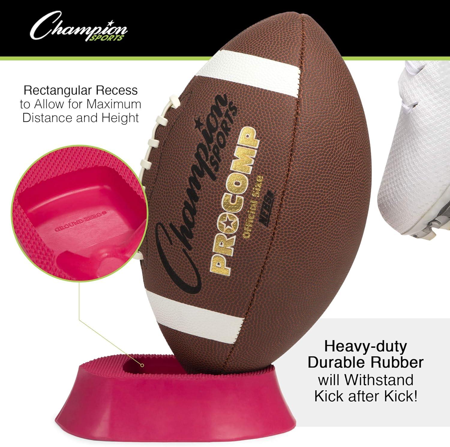 image:imageChampion Sports Football Kicking Tee for Kickoff Practice 1 Black Ball Holder Tees for Footballs Kicking Block and Accessories for Adults Kids Coaches