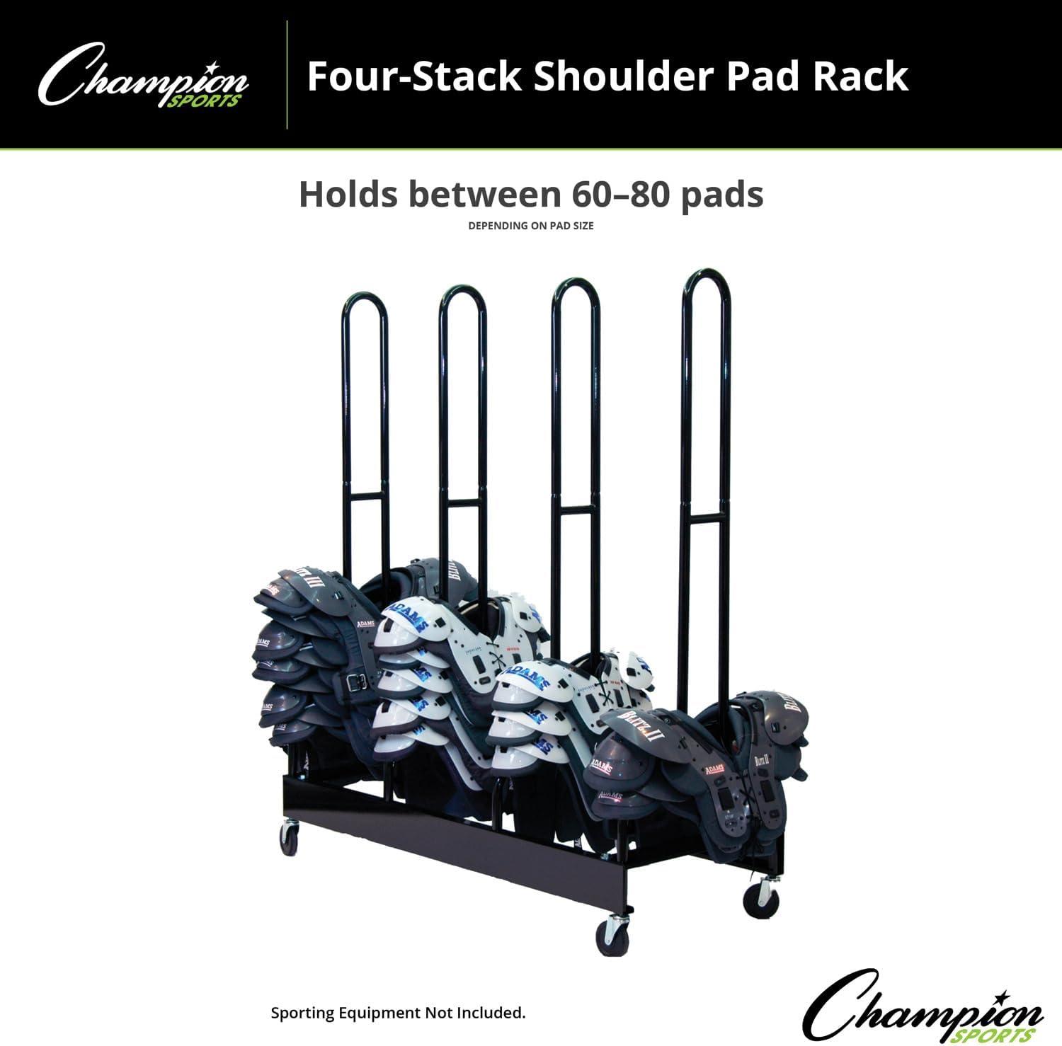 image:imageChampion Sports Heavy Duty Four Stack Shoulder Pad Rack with Swivel Casters