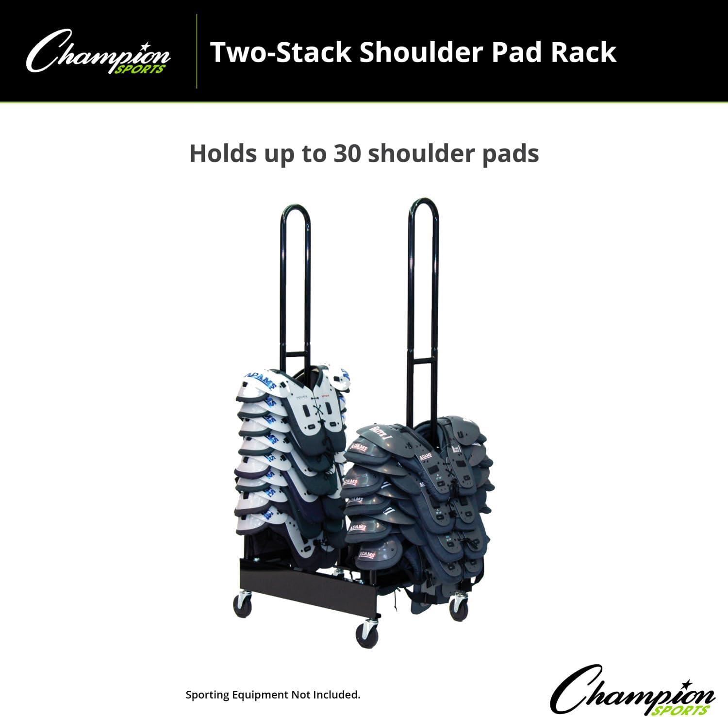 image:imageChampion Sports Heavy Duty Steel Two Stack Football Shoulder Pad Rack with Swivel Casters