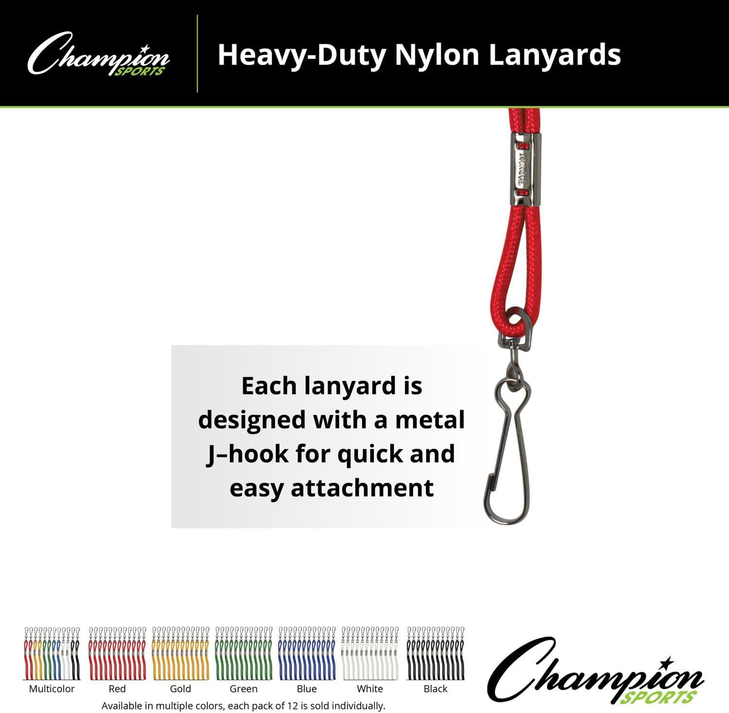 image:imageChampion Sports Heavy Nylon Lanyards Green 1 dozen