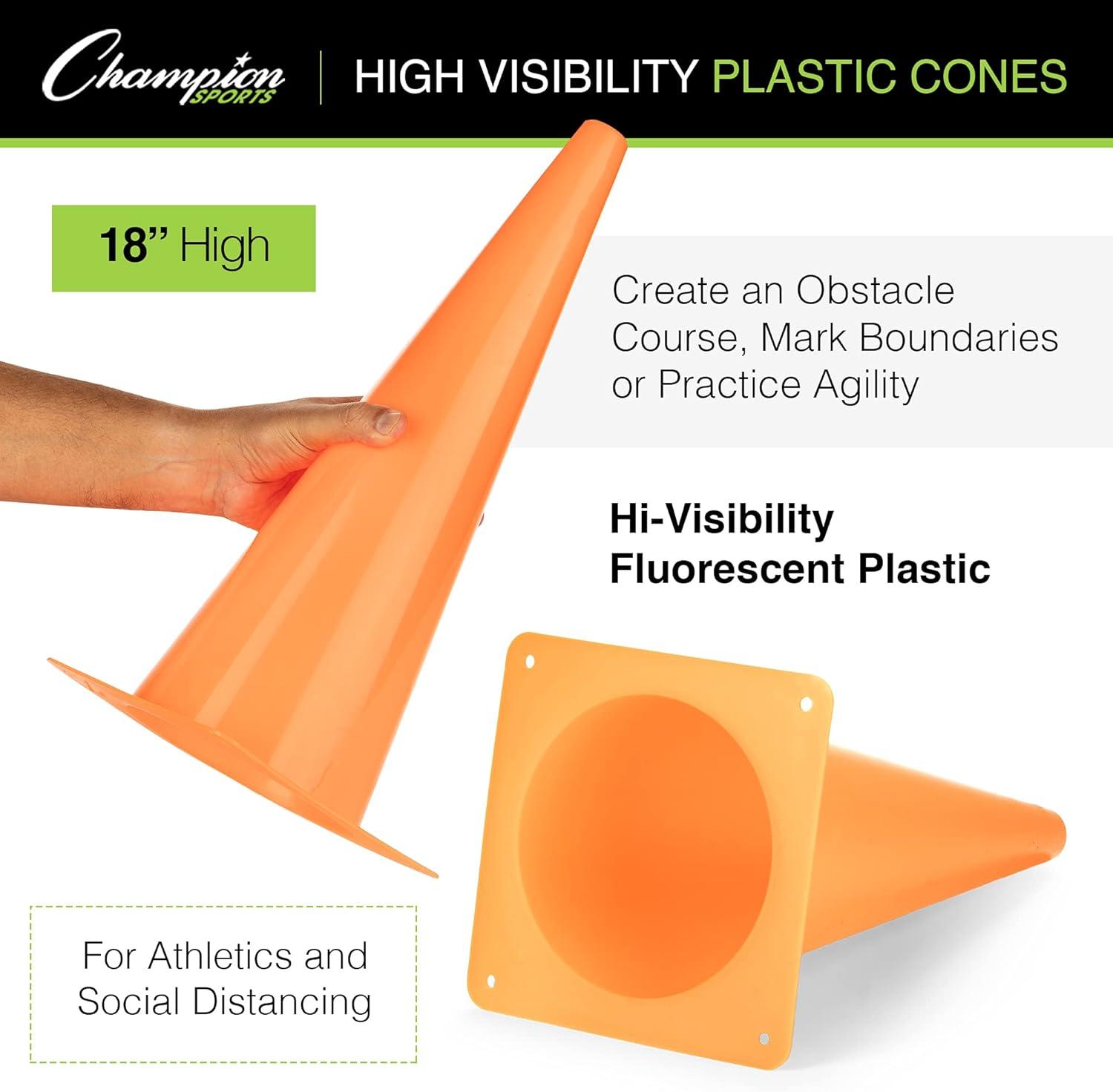 image:imageChampion Sports Hi Visibility Fluorescent Poly ConeFlouroscent Orange