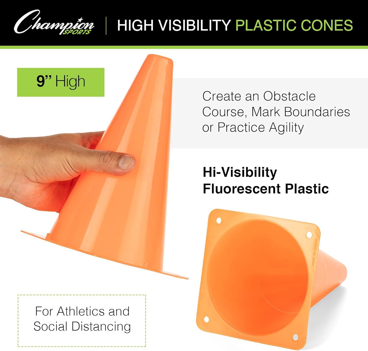 image:imageChampion Sports Hi Visibility Fluorescent Poly ConeFlouroscent Orange