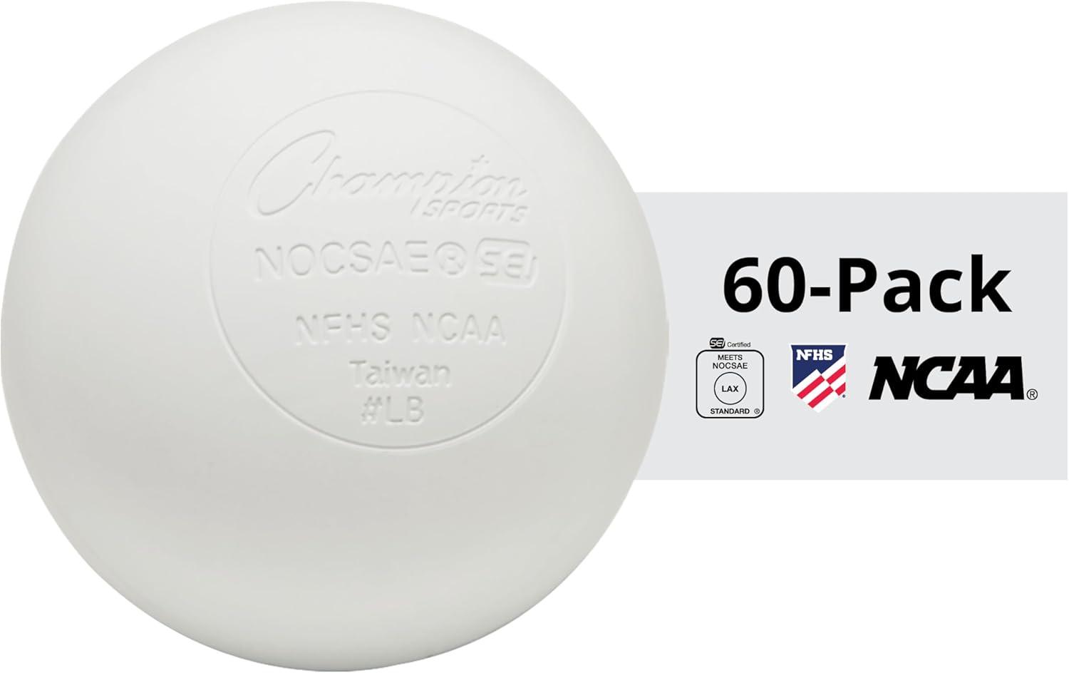 image:imageChampion Sports Lacrosse Balls Official Size amp Weight NCAA amp NFHS Approved SEI Certified Pro College amp Youth Game amp Practice Use MultiColor Packs of 3 6 amp 12White