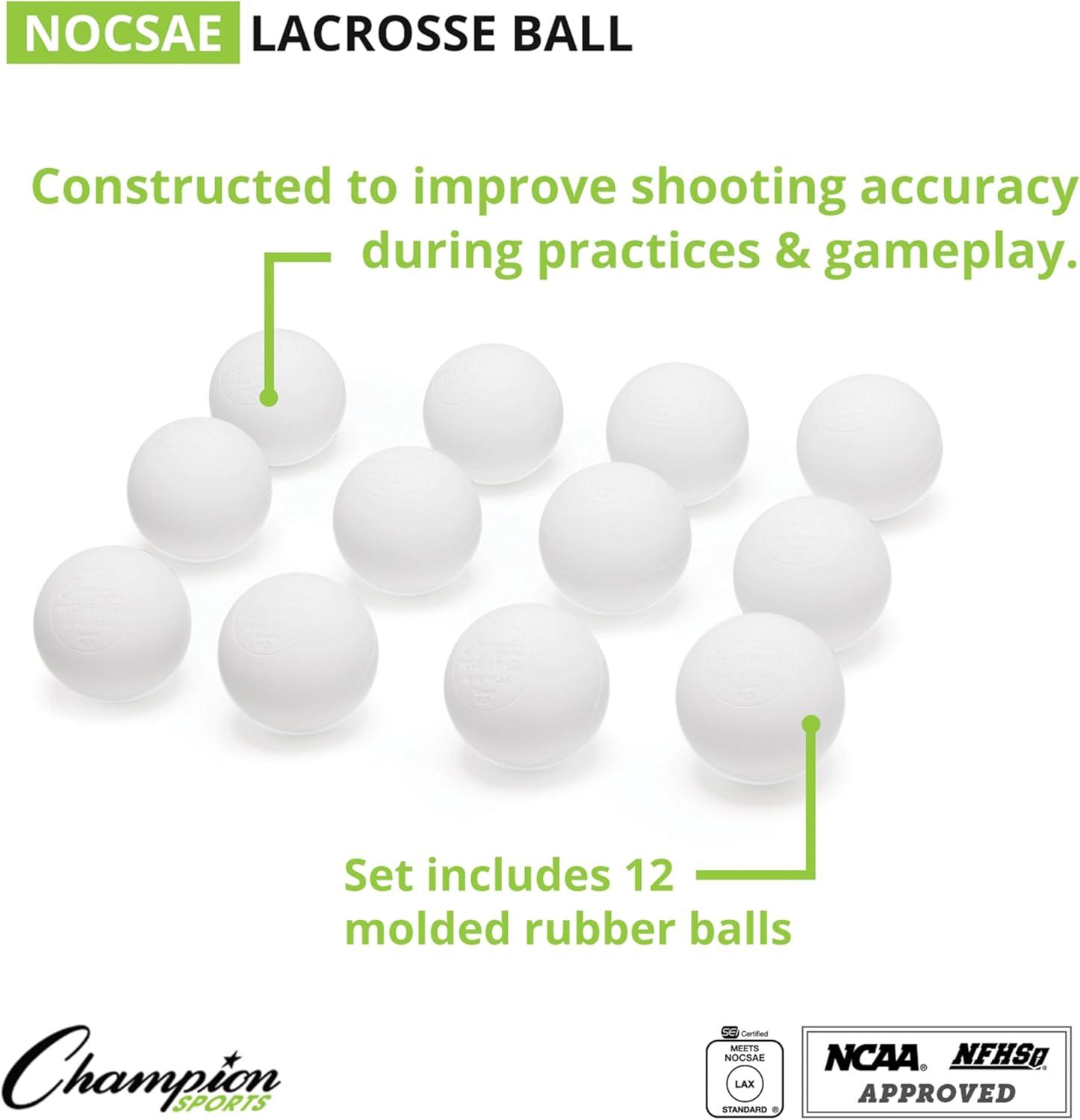 image:imageChampion Sports Lacrosse Balls Official Size amp Weight NCAA amp NFHS Approved SEI Certified Pro College amp Youth Game amp Practice Use MultiColor Packs of 3 6 amp 12White
