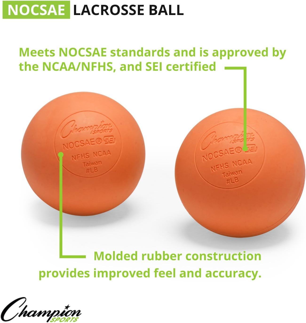 image:imageChampion Sports Lacrosse Balls Official Size amp Weight NCAA amp NFHS Approved SEI Certified Pro College amp Youth Game amp Practice Use MultiColor Packs of 3 6 amp 12Orange