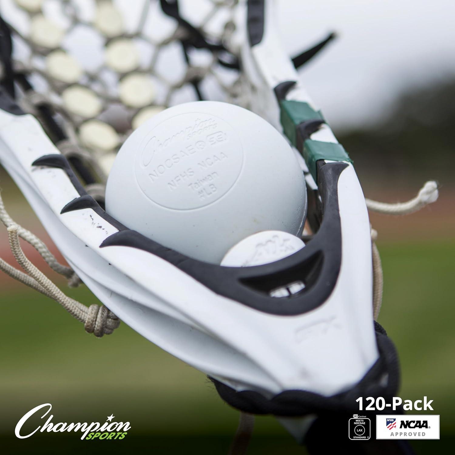 image:imageChampion Sports Lacrosse Balls Official Size amp Weight NCAA amp NFHS Approved SEI Certified Pro College amp Youth Game amp Practice Use MultiColor Packs of 3 6 amp 12White