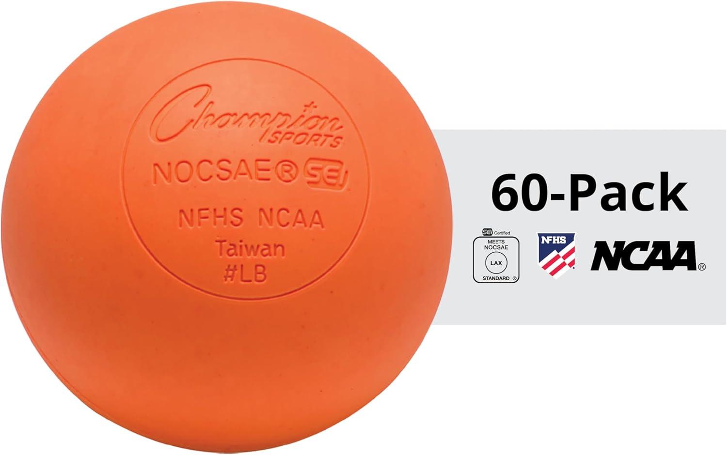 image:imageChampion Sports Lacrosse Balls Official Size amp Weight NCAA amp NFHS Approved SEI Certified Pro College amp Youth Game amp Practice Use MultiColor Packs of 3 6 amp 12Orange