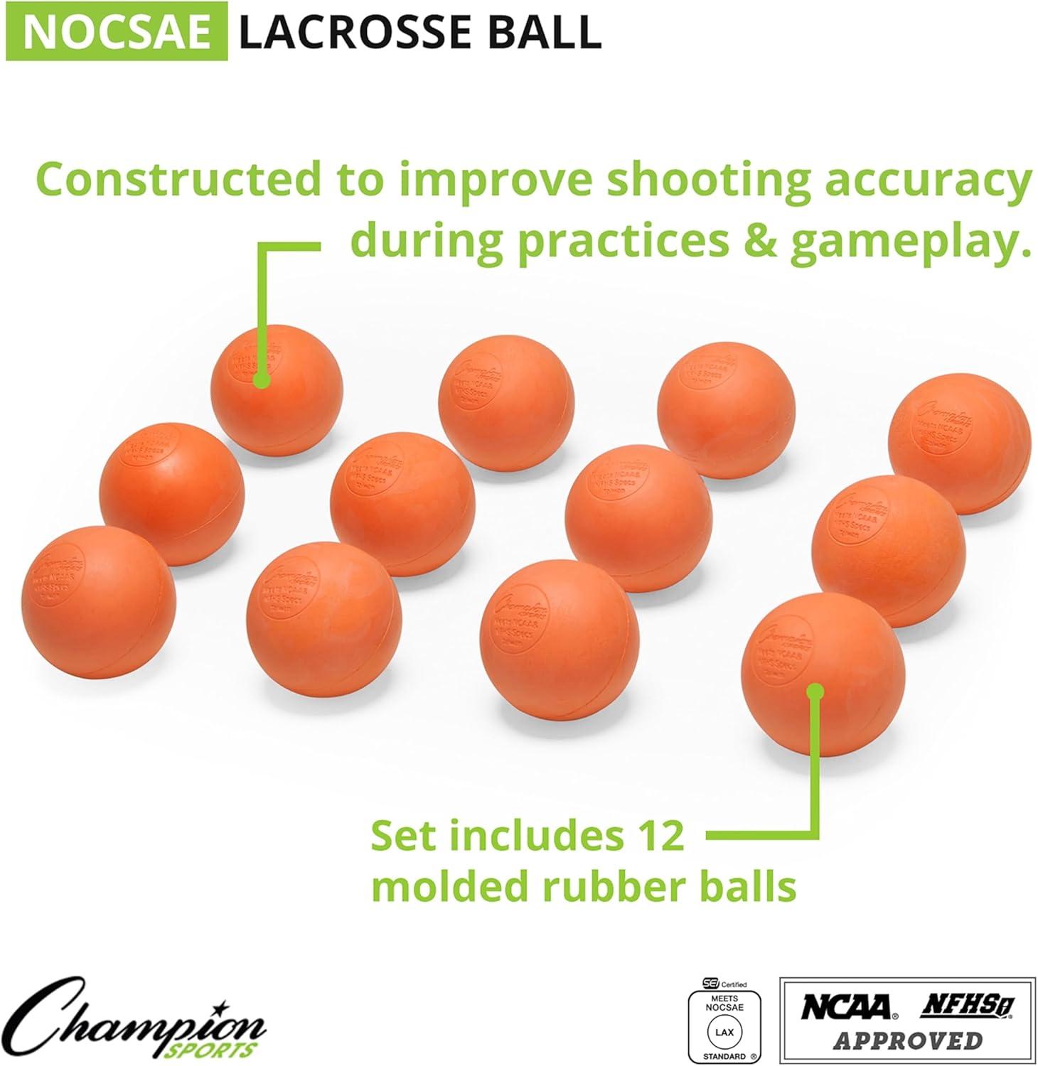 image:imageChampion Sports Lacrosse Balls Official Size amp Weight NCAA amp NFHS Approved SEI Certified Pro College amp Youth Game amp Practice Use MultiColor Packs of 3 6 amp 12Orange