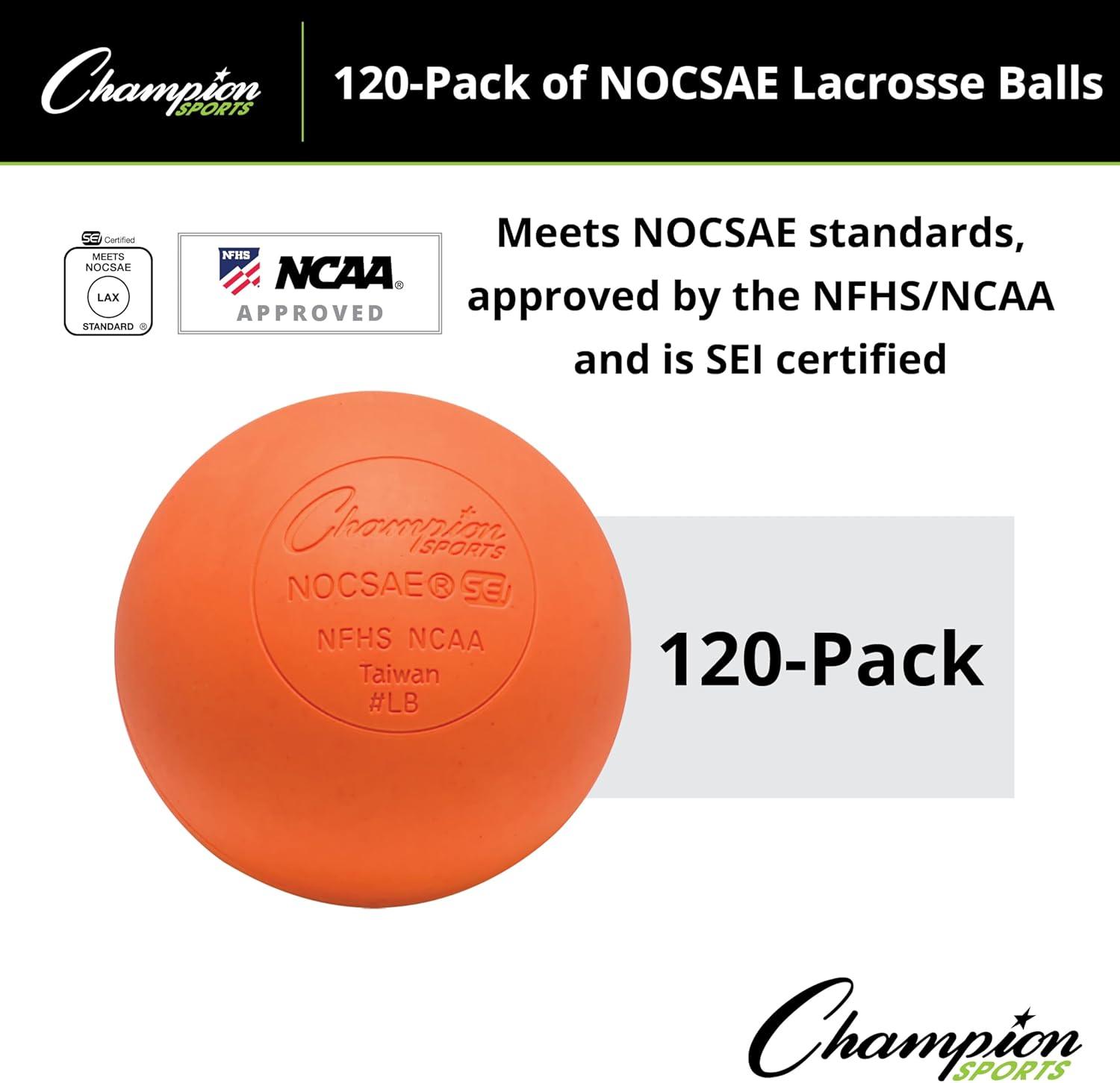 image:imageChampion Sports Lacrosse Balls Official Size amp Weight NCAA amp NFHS Approved SEI Certified Pro College amp Youth Game amp Practice Use MultiColor Packs of 3 6 amp 12Orange