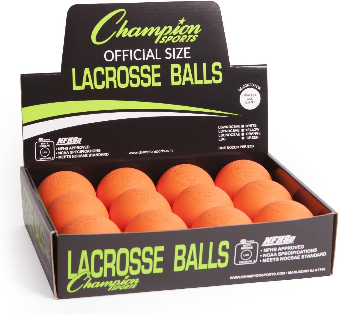 image:imageChampion Sports Lacrosse Balls Official Size amp Weight NCAA amp NFHS Approved SEI Certified Pro College amp Youth Game amp Practice Use MultiColor Packs of 3 6 amp 12Orange