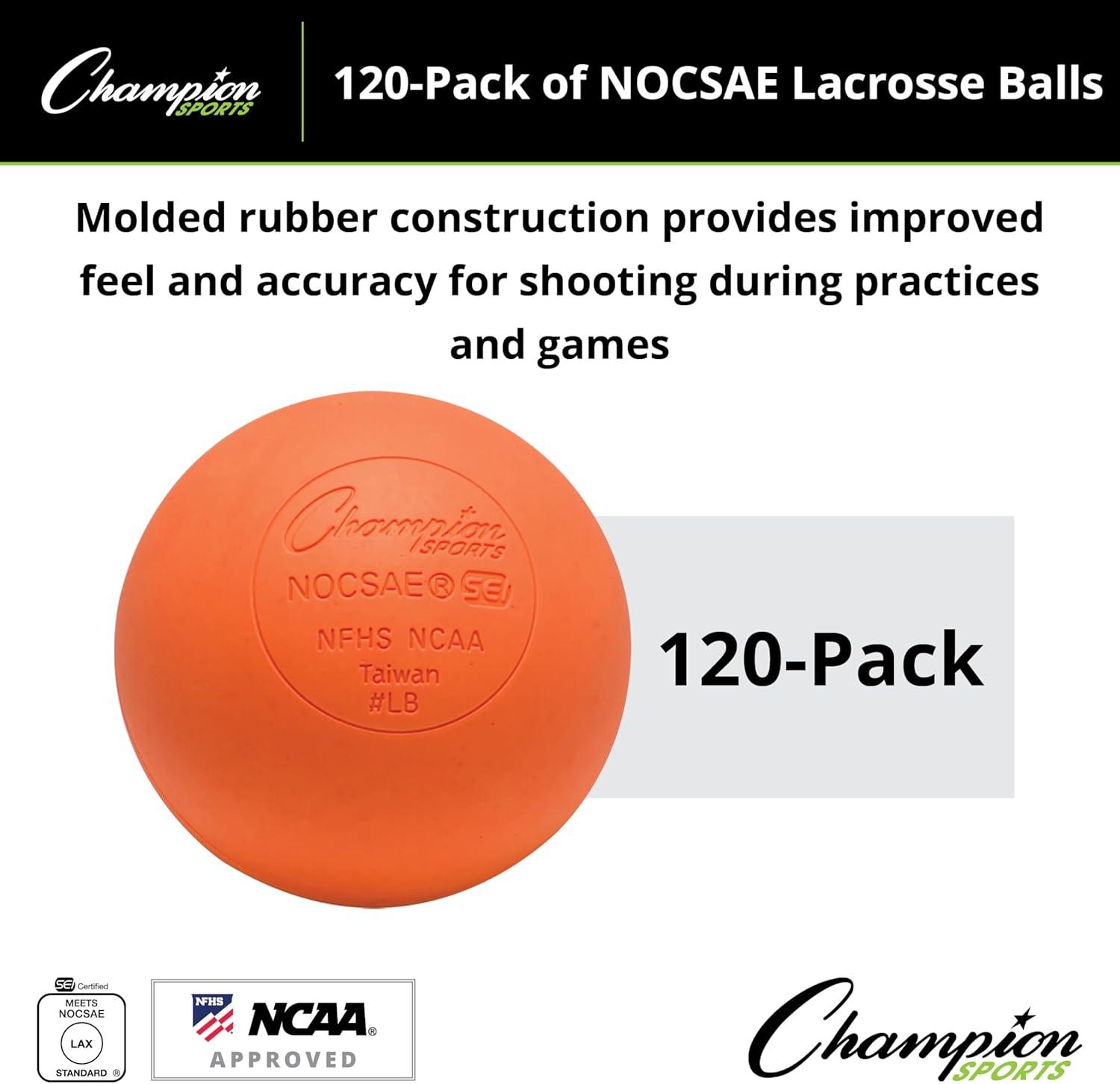 image:imageChampion Sports Lacrosse Balls Official Size amp Weight NCAA amp NFHS Approved SEI Certified Pro College amp Youth Game amp Practice Use MultiColor Packs of 3 6 amp 12Orange