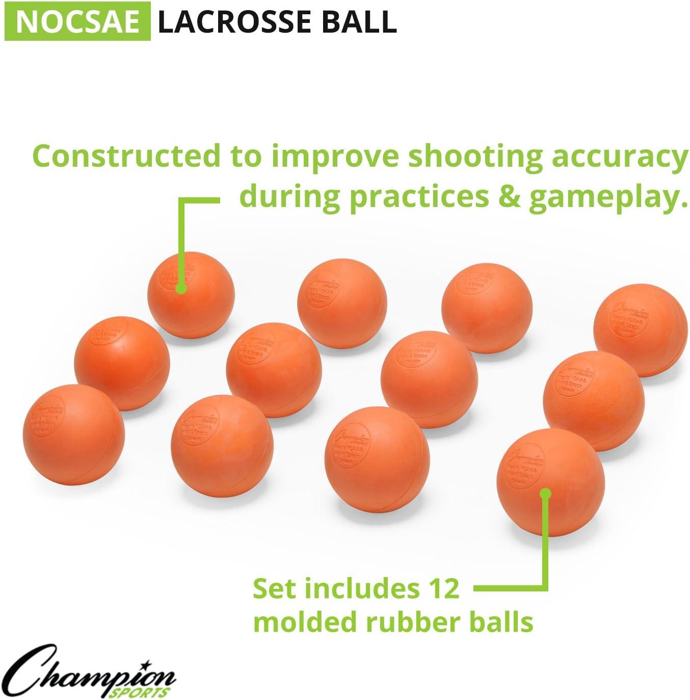 image:imageChampion Sports Lacrosse Balls Official Size amp Weight NCAA amp NFHS Approved SEI Certified Pro College amp Youth Game amp Practice Use MultiColor Packs of 3 6 amp 12Orange