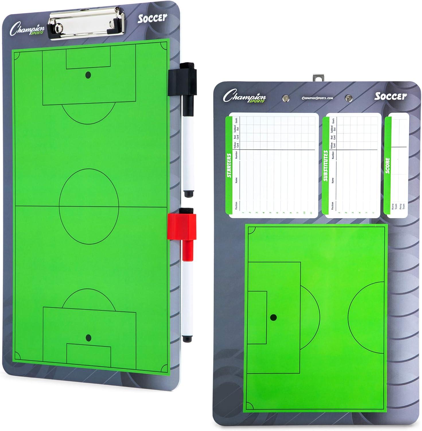image:imageChampion Sports Large amp XL Dry Erase Board For Coaching Whiteboards for Strategizing Techniques Plays 2Sided Boards with Front Side Full Field Backside Half Field and LineupSoccer