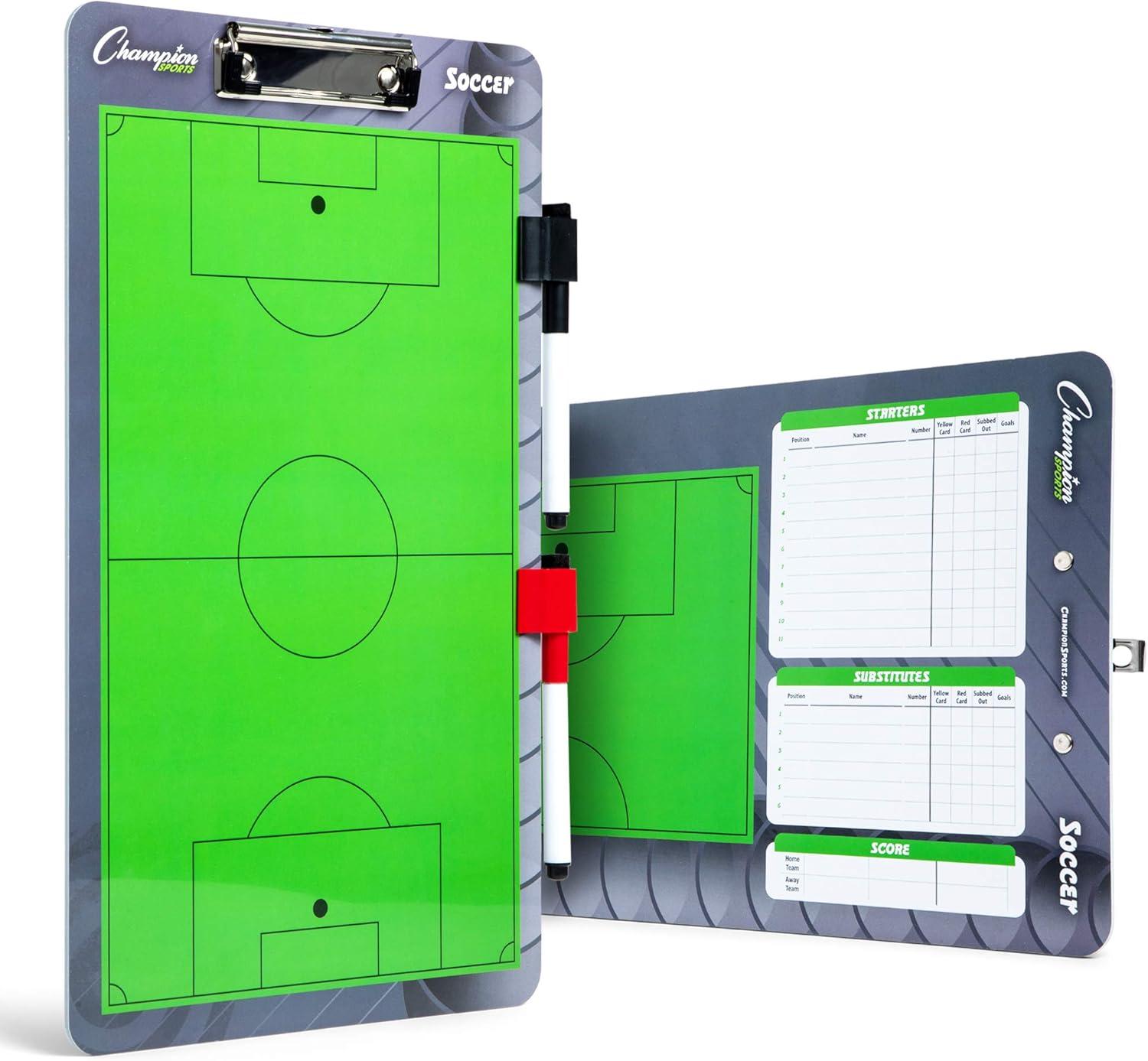 image:imageChampion Sports Large amp XL Dry Erase Board For Coaching Whiteboards for Strategizing Techniques Plays 2Sided Boards with Front Side Full Field Backside Half Field and LineupSoccer