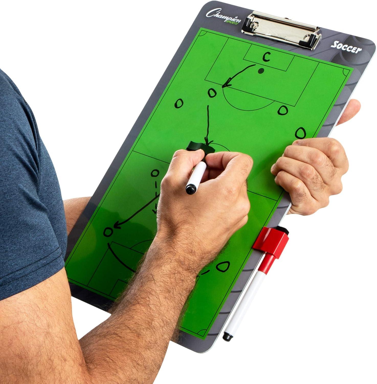 image:imageChampion Sports Large amp XL Dry Erase Board For Coaching Whiteboards for Strategizing Techniques Plays 2Sided Boards with Front Side Full Field Backside Half Field and LineupSoccer