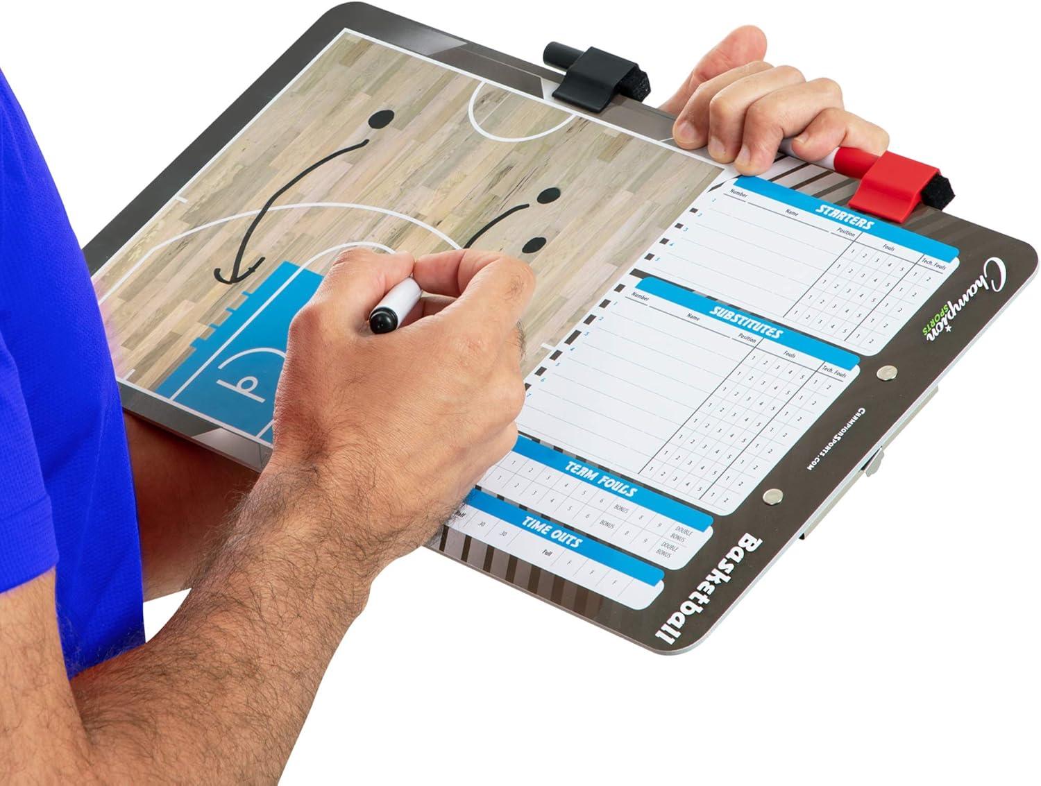 image:imageChampion Sports Large amp XL Dry Erase Board For Coaching Whiteboards for Strategizing Techniques Plays 2Sided Boards with Front Side Full Field Backside Half Field and LineupBasketball