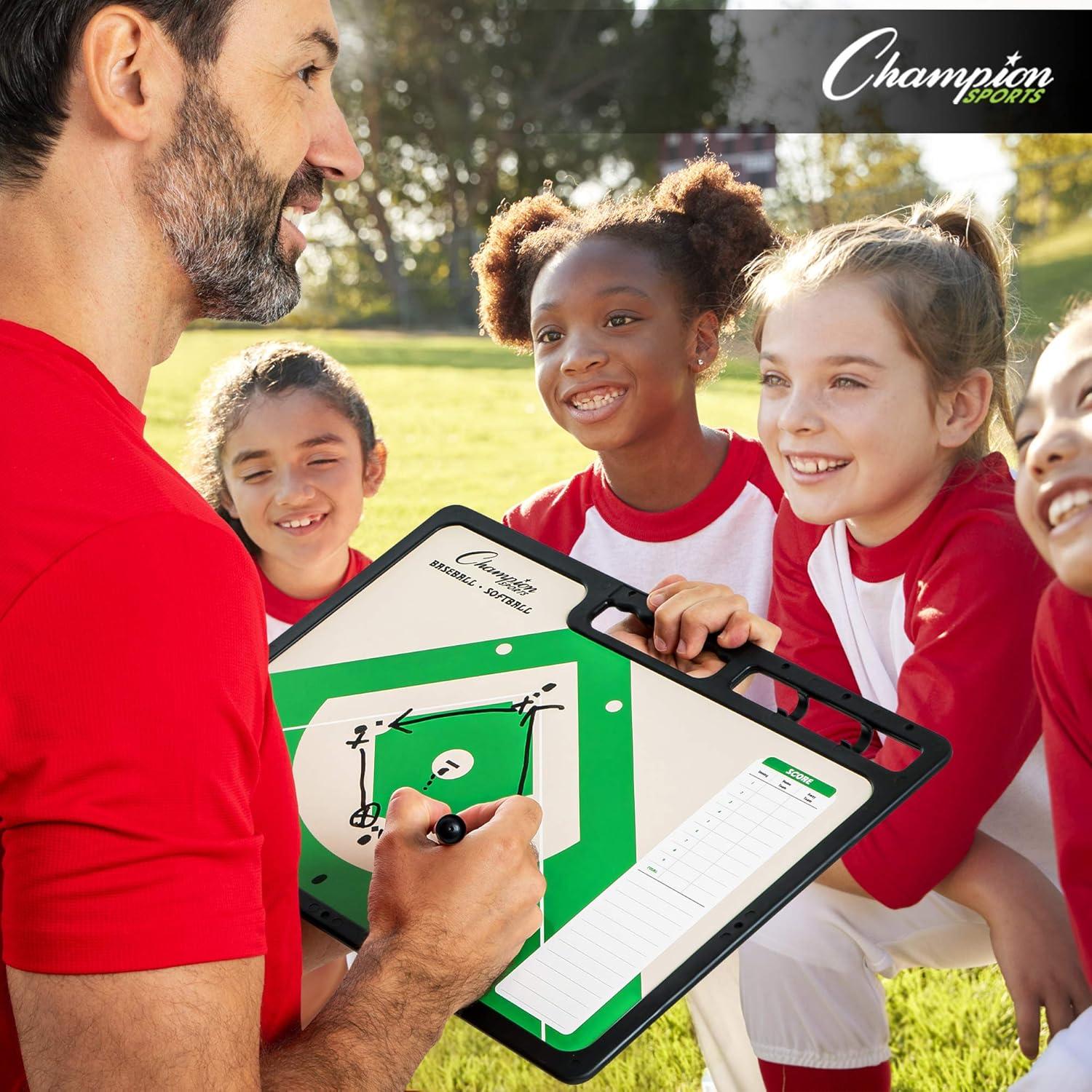 image:imageChampion Sports Large amp XL Dry Erase Board For Coaching Whiteboards for Strategizing Techniques Plays 2Sided Boards with Front Side Full Field Backside Half Field and LineupBaseballSoftball