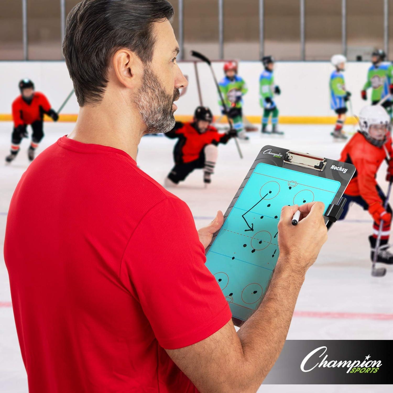 image:imageChampion Sports Large amp XL Dry Erase Board For Coaching Whiteboards for Strategizing Techniques Plays 2Sided Boards with Front Side Full Field Backside Half Field and LineupHockey