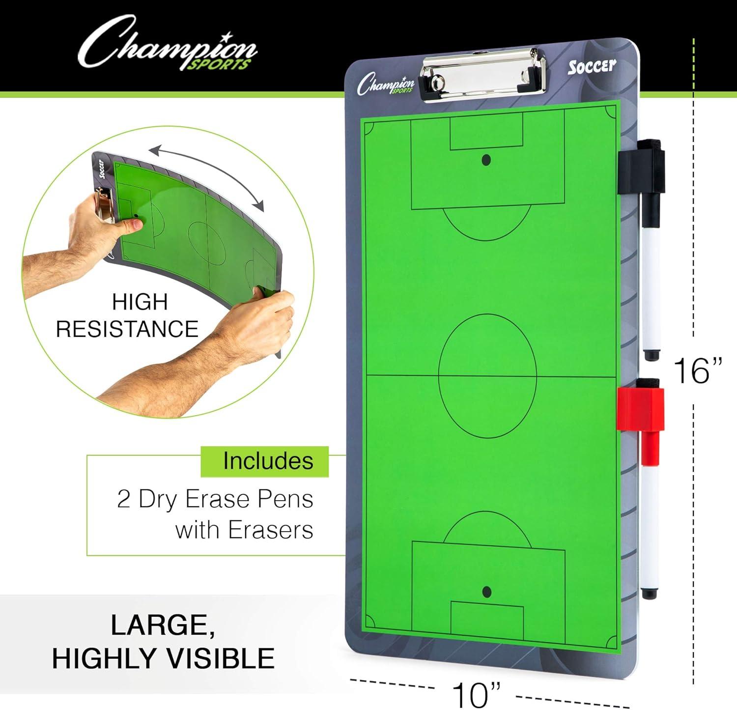 image:imageChampion Sports Large amp XL Dry Erase Board For Coaching Whiteboards for Strategizing Techniques Plays 2Sided Boards with Front Side Full Field Backside Half Field and LineupSoccer