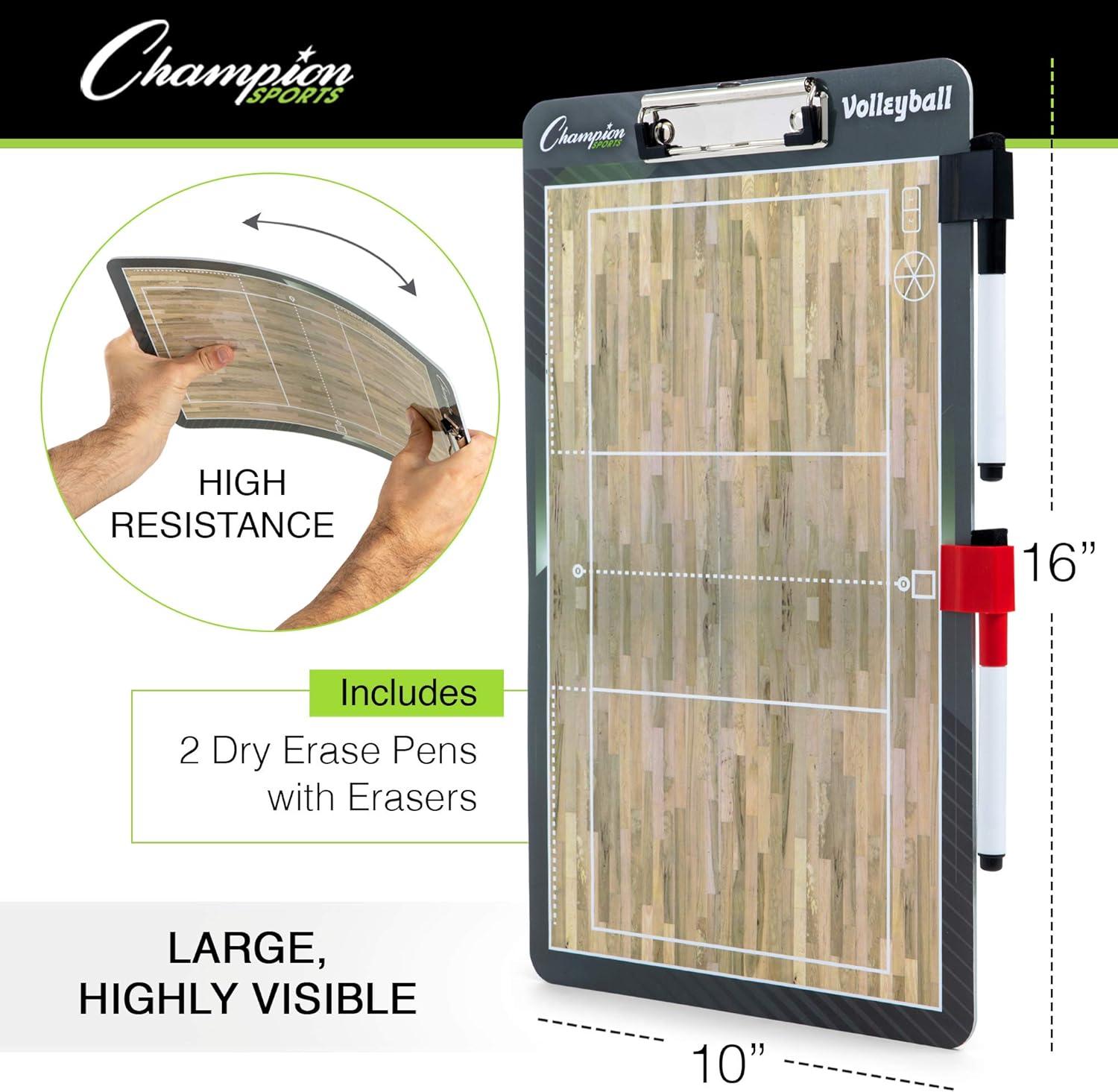 image:imageChampion Sports Large amp XL Dry Erase Board For Coaching Whiteboards for Strategizing Techniques Plays 2Sided Boards with Front Side Full Field Backside Half Field and LineupVolleyball